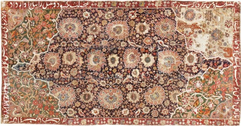 فرش دستباف صفوی عتیقه ایرانی قرن شانزدهم